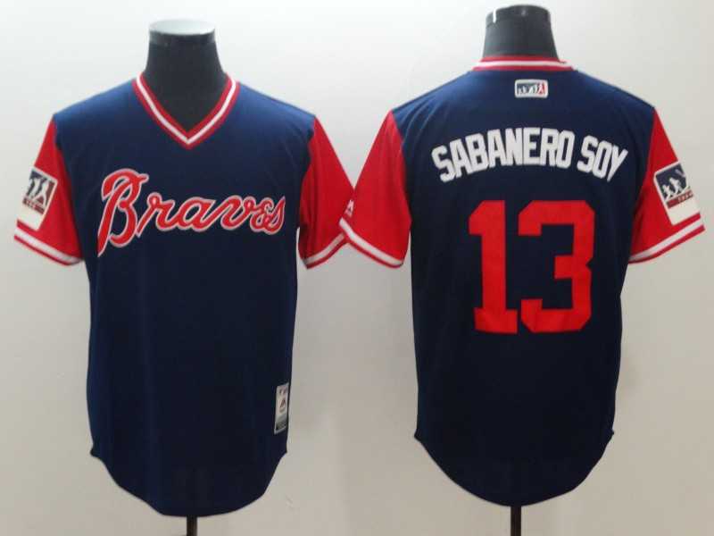Braves 13 Ronald Acuna Jr. Sabanero Soy Navy 2018 Players Weekend Team Jerseys,We sell and wholesale Braves 13 Ronald Acuna Jr. Sabanero Soy Navy 2018 Players Weekend Team Jerseys on line form chian!
